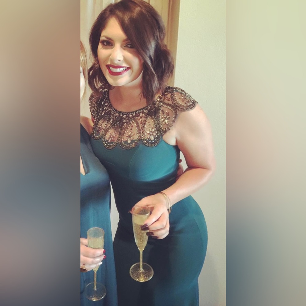 Hunter green elegant dress - Picture 4 of 4